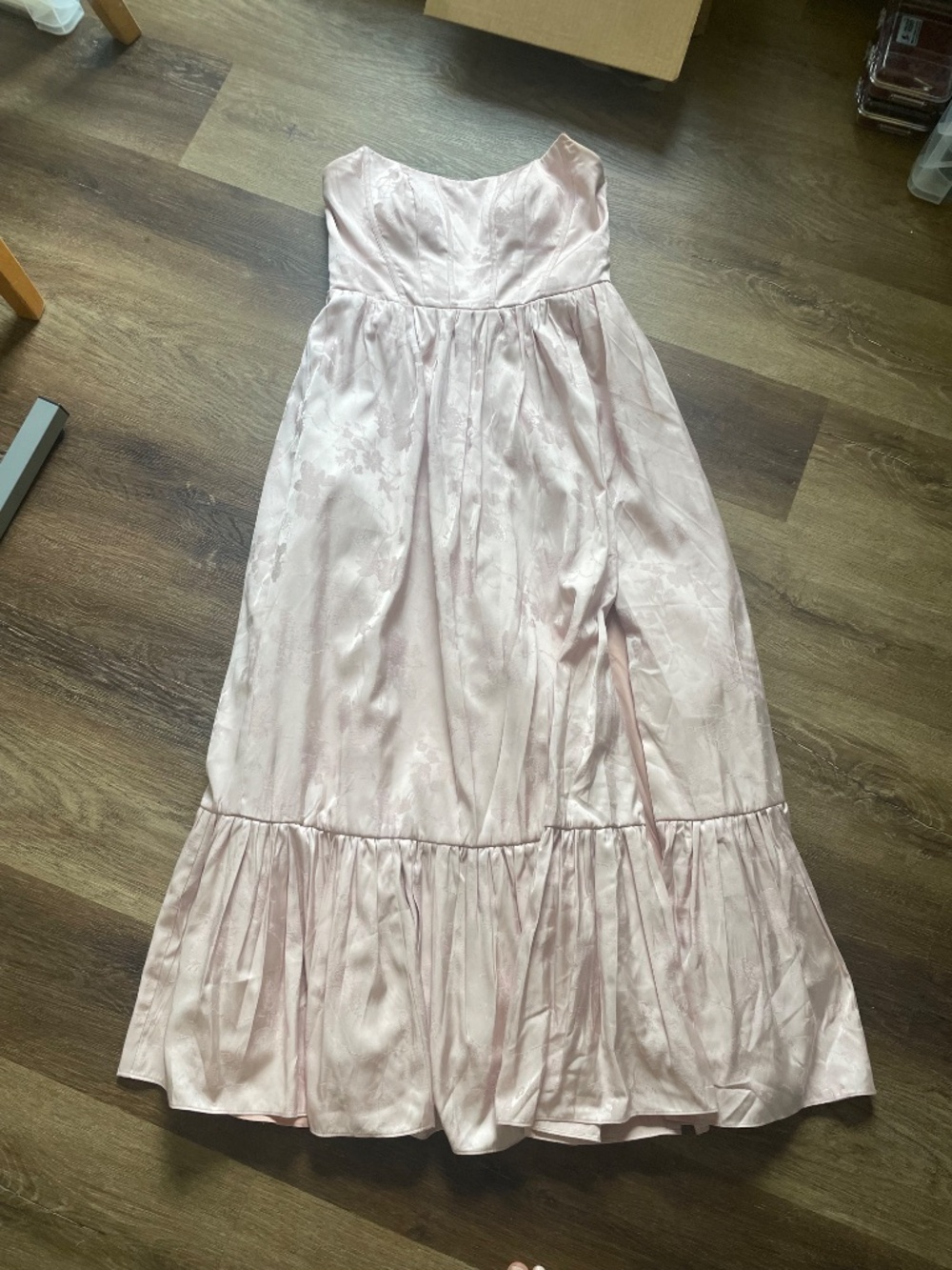 Azazie Floria Strapless Maxi Dress Size 4 Blush Pink | Excellent Condition - Picture 2 of 6